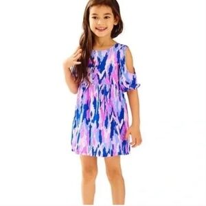 🌺Lilly Pulitzer Girls Linn Dress Pink Amethyst One Too Many MEASURED